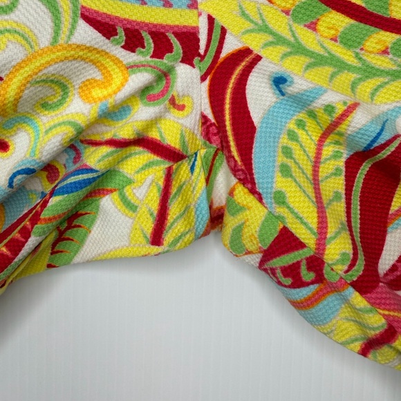 Tommy Hilfiger Y2K Tropical Floral Leaf Print Cropped Pants Multi-Color Size 10 - Picture 6 of 16